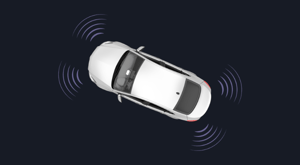 Image of a car with LiDAR sensor